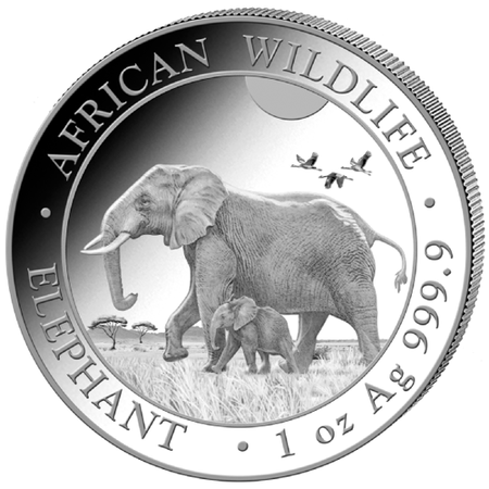 African Wildlife: Słoń Somalijski 1 uncja Srebra 2022 (24h)