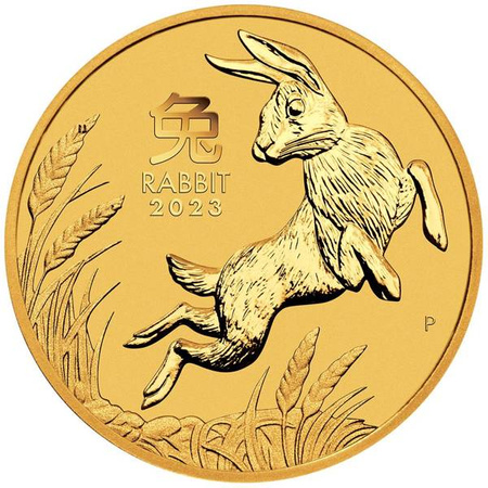 Moneta złota z Serii Lunar III: Rok Królika 2023 1/10oz (24h)