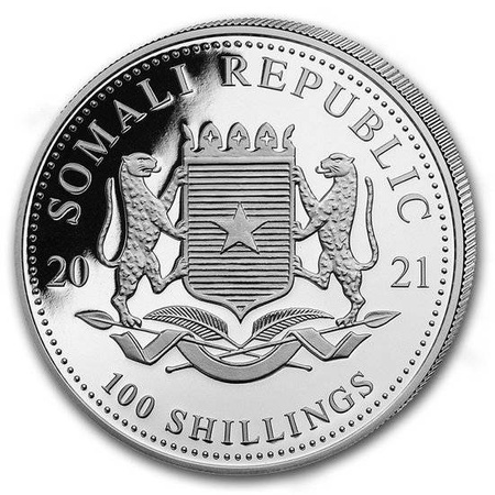 Srebrna moneta African Wildlife : Słoń Somalijski 1 oz 2021 (24h)