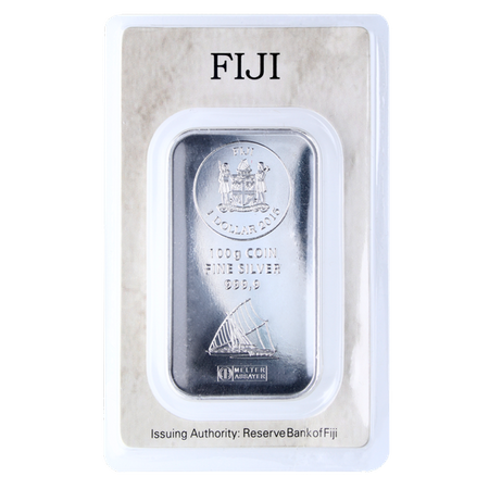 Sztabka FIJI 100g srebra (24h)