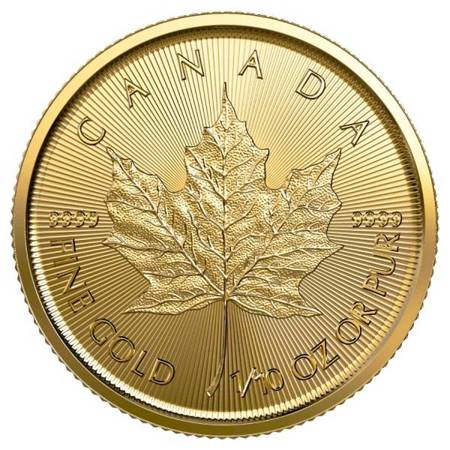 Złota moneta Kanadyjski Liść Klonu 1/10oz 2023 (24h)