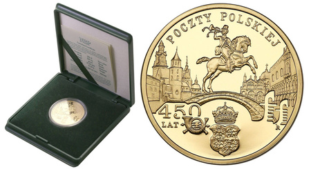 Złota moneta NBP 450 lat Poczty Polskiej 2008 200 zł 15,5 g (24h)