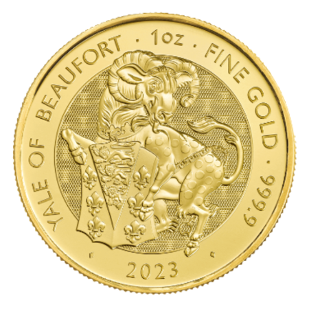 Złota moneta z serii Bestie Królowej: The Yale of Beaufort (Yale Beaufortów) 2023 1 oz (24h)