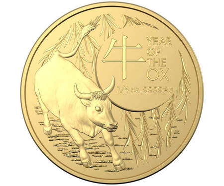 Złota moneta z serii RAM: Rok Wołu 2021 1/4 oz (24h)